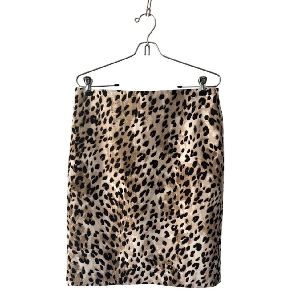 Philosophy animal print skirt sz10 no flaws or defects gold back zipper professi